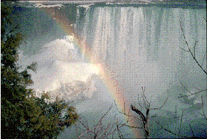 of the majesty of Niagara Falls, with the ever-present rainbow glittering in the mist.